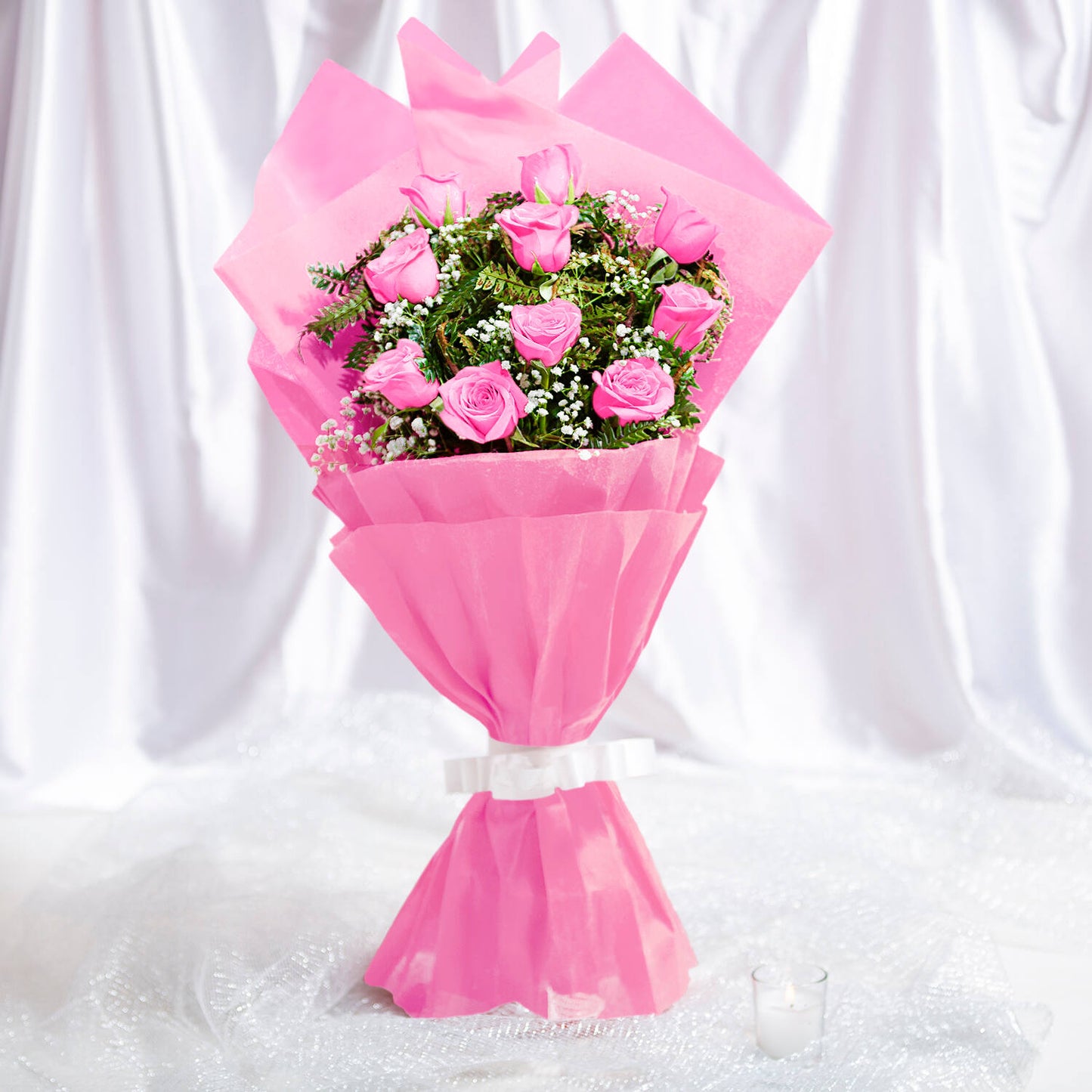 10 Pink Roses Bouquet