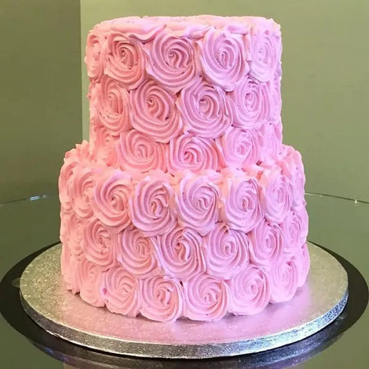 Pink Floral Wedding Cake