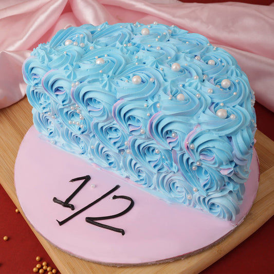 Rosy Blue Ice Half Cake